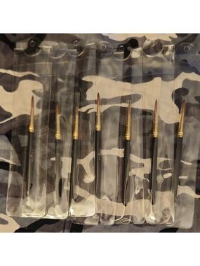 7 Fingrs Acrylic Nail / Eye Make-Up BRUSH w/ Cuticle Push Tip On End